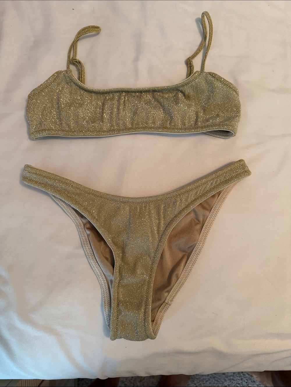 triangl swimwear Gold Shimmer Scoop Bralette Bikini